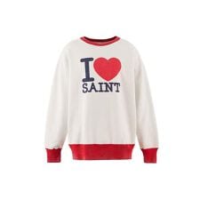 SAINT MICHAEL／セントマイケル／CRW NECK SWT／I LOVE SAINT／WH