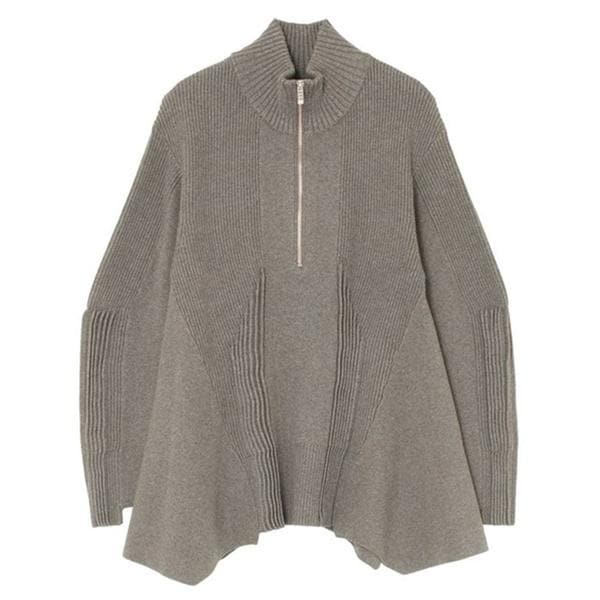 [�}���C]UN3D.�^�A���X���[�h�^PIN TUCK HALF ZIP TOP/���C�����t���b�V���iROYAL FLASH�j �O���[