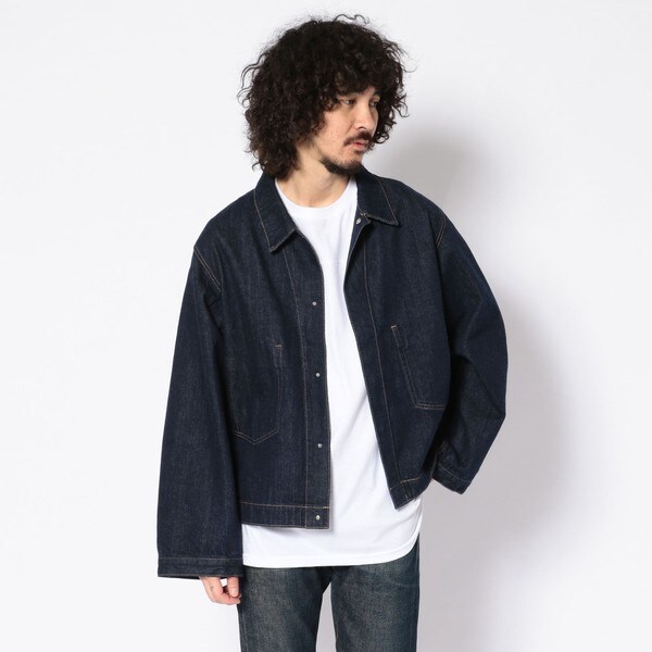 bukht(ブフト)ノーカラーデザインデニムジャケット