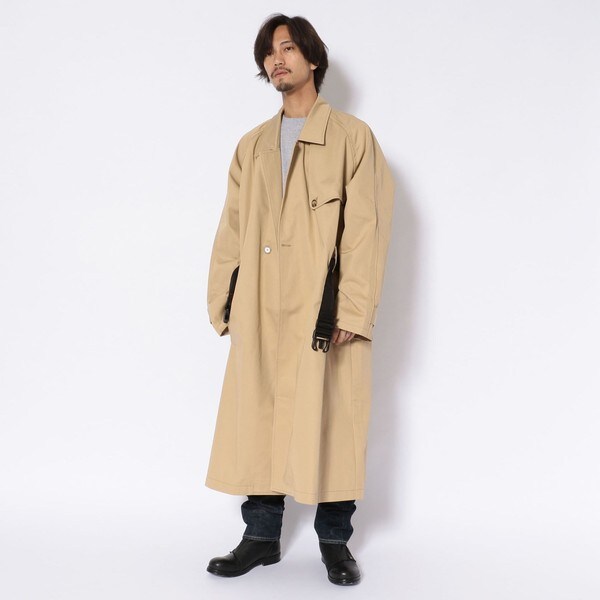 オーバーサイズ 軍隊 ガンフラップ ウール チェスターコート チンストラップ オーバーサイズ 軍隊 ガンフラップ ウール チェスターコート チン