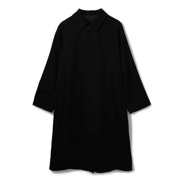 YOKE REVERSIBLE KNIT BAL COLLAR COAT