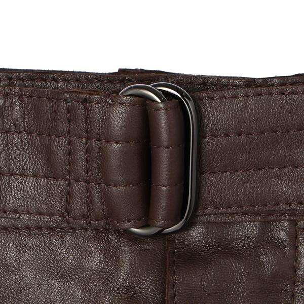 YOKE[ヨーク] Belted Leather 2tuck Trousers infocommunication.gov.gn