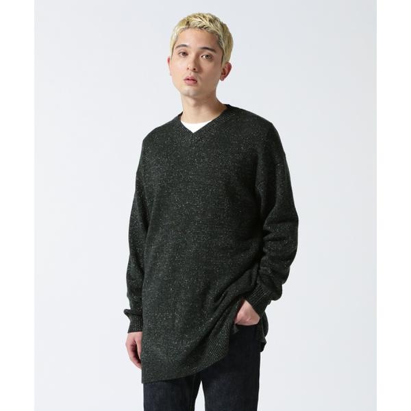 crepuscule ／クレプスキュール／SHORT LENGTH LAME V-NECK KNIT