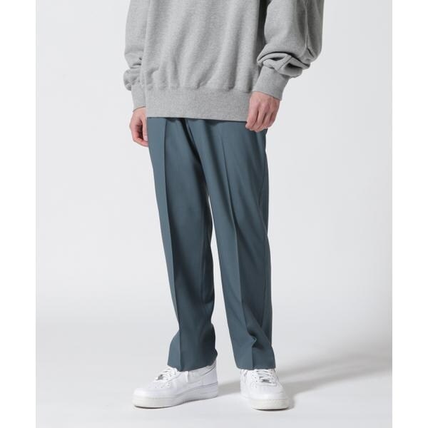 【新品タグ付】YOKE ヨーク ウール ストレート スラックス パンツ グリーン YOKE／ヨーク／STITCHED WOOL STRAIGHT TROUSERS | ガーデン(GARDEN