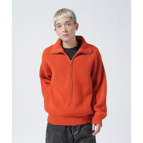 YOKE／ヨーク／ 3／4 FRONT ZIP HIGHNECK RIB SWEATER | ガーデン 