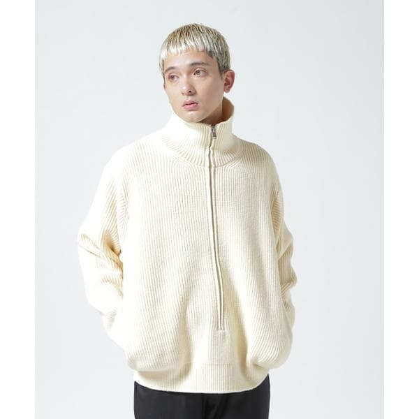 YOKE／ヨーク／ 3／4 FRONT ZIP HIGHNECK RIB SWEATER | ガーデン