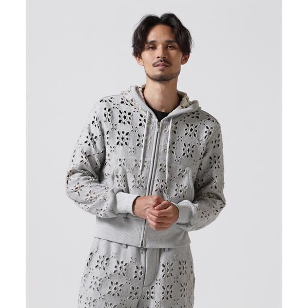 トップス [MASU] FLOWER HOLE ZIP-UP SWEAT PARKA MASU／エムエーエスユー／FLOWER HOLE ZIP-UP SWEAT PARKA／MPFW
