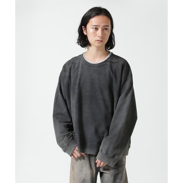 ANCELLM／アンセルム／EMBROIDERY UNEVEN OVER SWEAT SHIRT／A