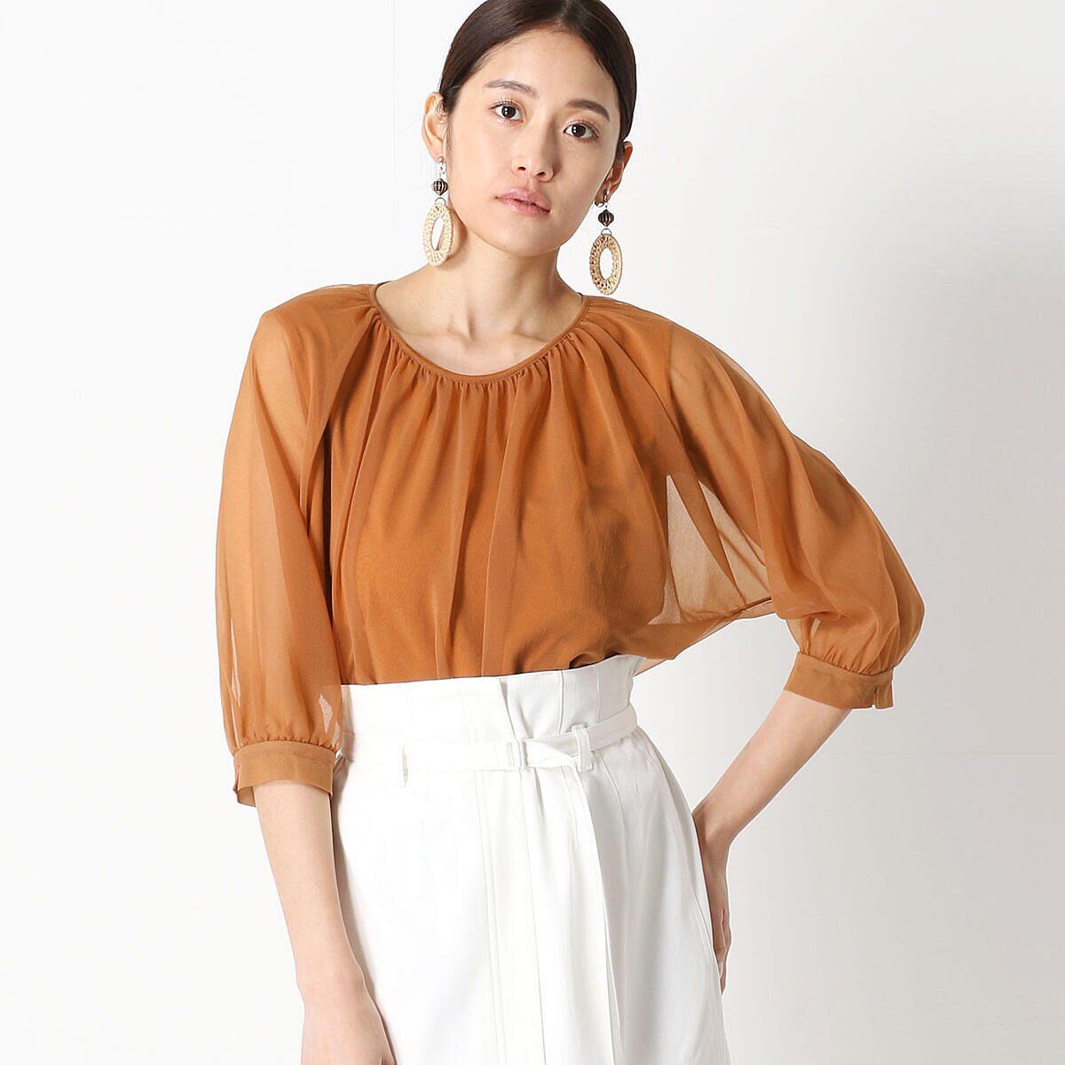 【NEW】コムサ/〔TALLサイズ〕シフォンジャージー プルオーバー TALLサイズ〕シフォンジャージー プルオーバー | コムサ(COMME CA