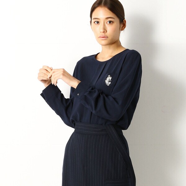 【NEW】コムサ/ノルディックシフォン　刺繍　ブラウス Sサイズ〕ノルディックシフォン 刺繍 ブラウス | コムサ(COMME CA