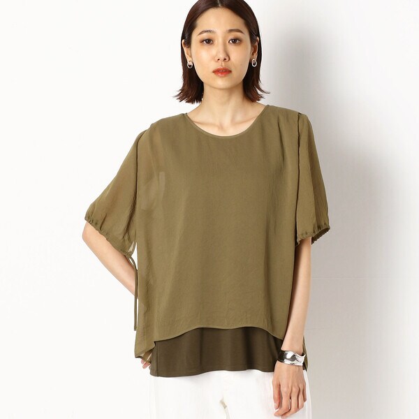 COMME des GARCONS ジョーゼット ブラウス タオtao ジョーゼットネックフリルスキッパーブラウス 白S (K-165158)