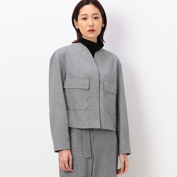 2WAYストレッチシアバター千鳥 ショートジャケット | コムサ(COMME 