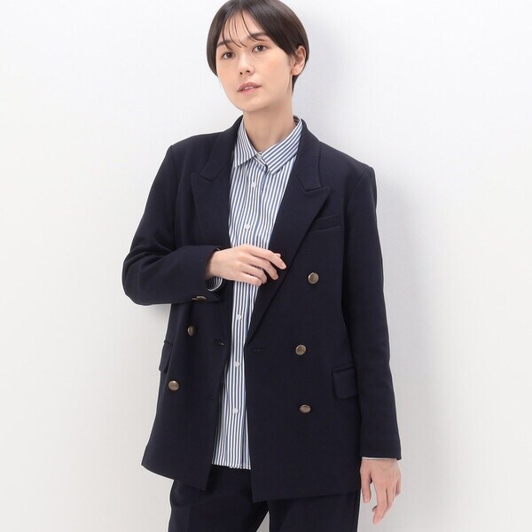 Sサイズ 〕 トリアセウールフラノウィンドペン ダブルジャケット