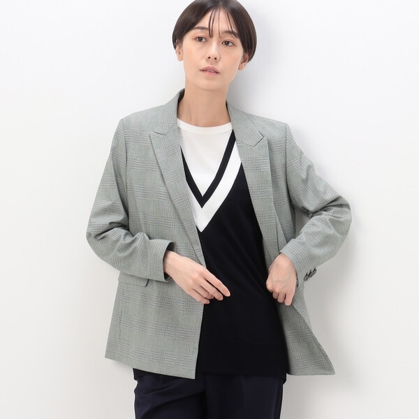 コムサ（COMME CA）/〔 Sサイズ 〕 【セットアップ対応】グレンチェックストレッチ ジャケット Sサイズ 〕 【セットアップ対応】グレンチェックストレッチ ジャケット