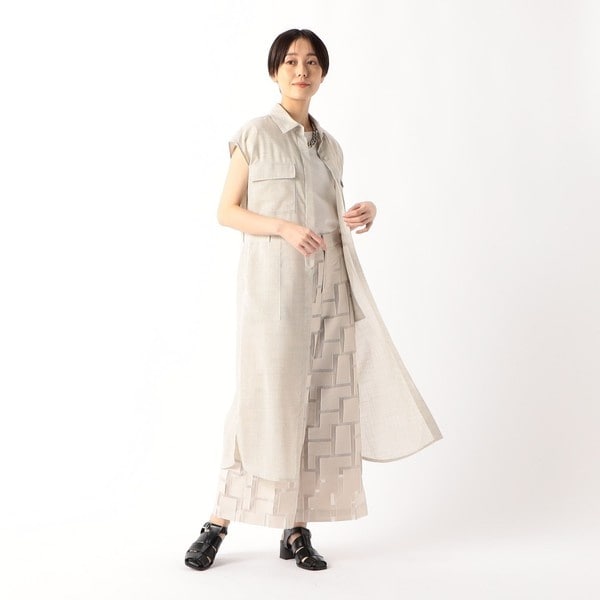 【美品】23区SLOW ロングシャツワンピース SLOW/一部店舗限定】ブライトリネン シャツ ワンピース | 23区