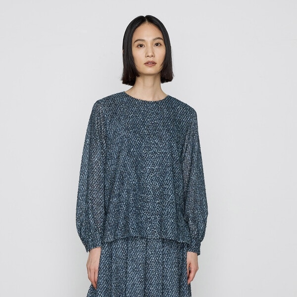 セットアップ対応】チェック転写プリント ボウタイ付きブラウス | K.T