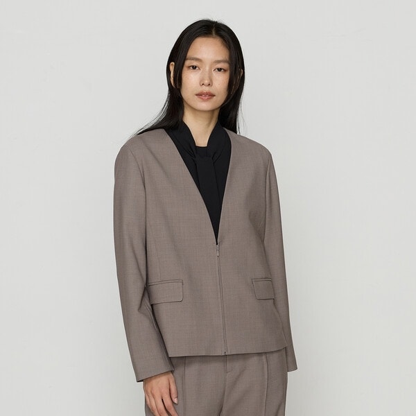 TALLサイズ 〕 【セットアップ対応】ウールジョーゼット ジャケット