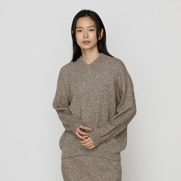 セットアップ対応】ブークレー和紙 Vネックプルオーパー | コムサ