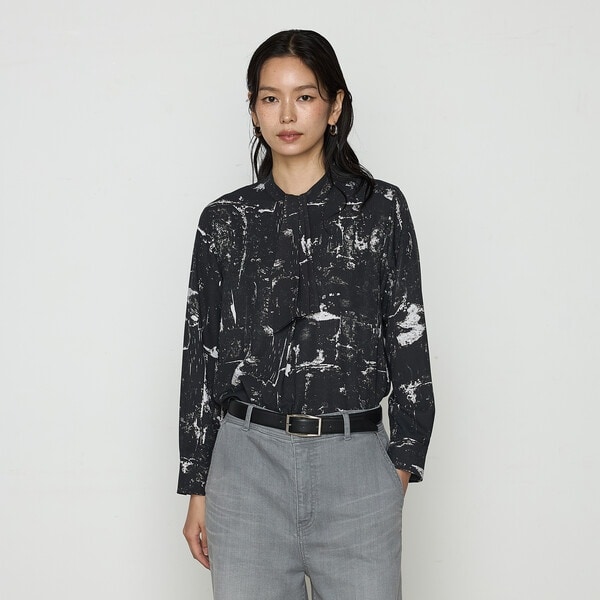 〔 +サイズ 〕 【ツインセット】コットン和紙シアー平織り シアージレ×ブラウス COMME CA｜【ツインセット】コットン和紙シアー平織り
