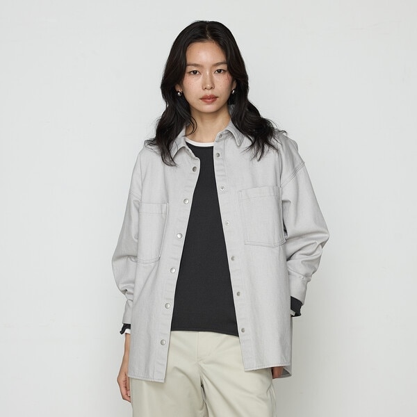 ストライプタイプライター／バルキーオックスフォード クロップド