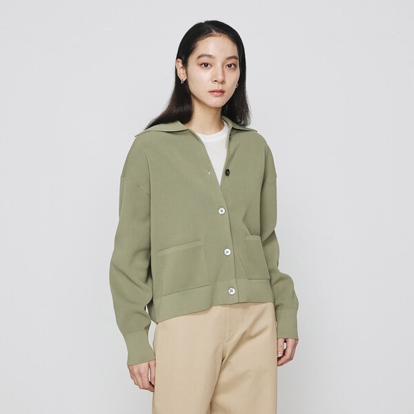 【美品】Noble 片畦ショートZipカーディガン Noble（ノーブル）の「片畦ショートZipカーディガン