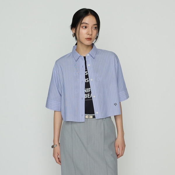 ストライプタイプライター／バルキーオックスフォード クロップド