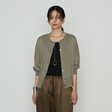 モダールコットン14G天竺 ニットカーディガン