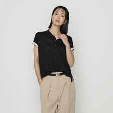 シルキー天竺ニット ポロニットプルオーバー