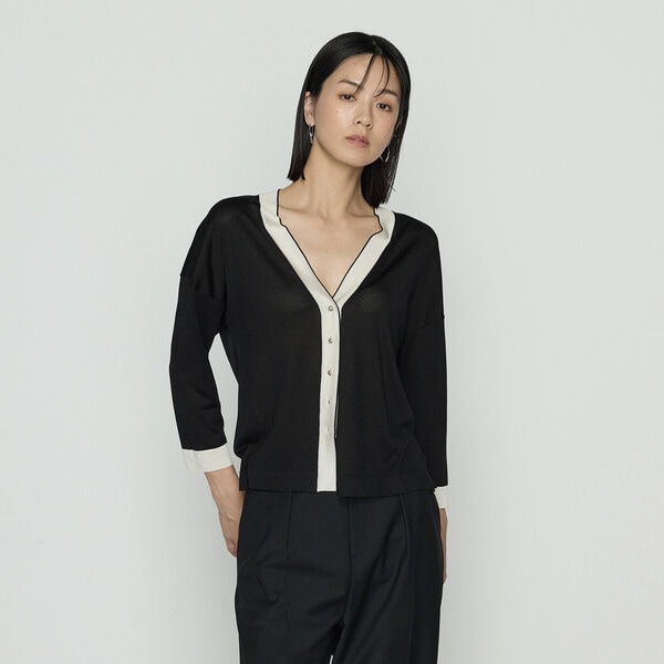 Sサイズ 〕 ウール梳毛 Vネックカーディガン | コムサ(COMME CA