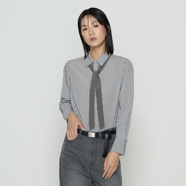 ブライトリーセットアップ】サテンストライプ プルオーバー | コムサ