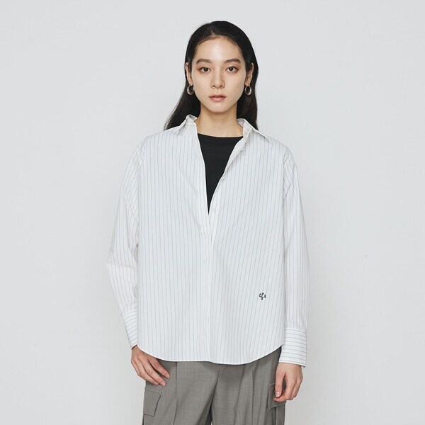 TALLサイズ 〕 ストライプタイプライター／バルキーオックスフォード