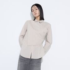 コットンナイロンシャンブレー カーチフ付きシャツ