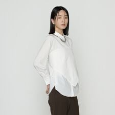 〔 TALLサイズ 〕 コットンナイロンシャンブレー カーチフ付きシャツ