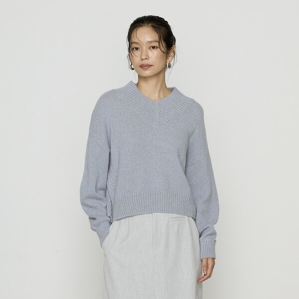 ラクーン×アンゴラブレンドヤーン パーティーニット・ボトルネック