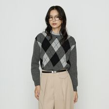 〔 TALLサイズ 〕 アーガイルニット プルオーバー