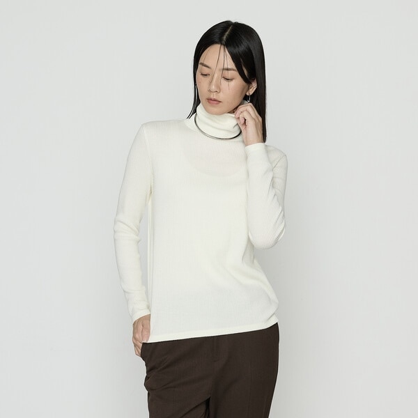 2WAY】ウールスムースジャージー リブ付きプルオーバー | K.T キヨコ