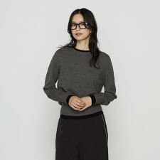 〔 TALLサイズ 〕 カシミヤ混ウール バイカラーニット