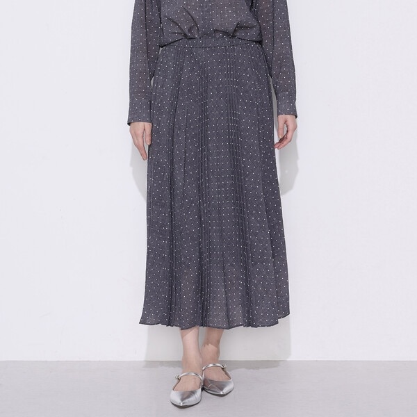ドットプリント プリーツスカート