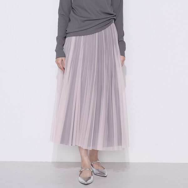 コムサ（COMME CA）/ソフトチュール×ウーリー分繊トリコット広巾 スカート ソフトチュール×ウーリー分繊トリコット広巾 スカート | コムサ(COMME