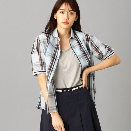 チェック リブ衿シャツ | ルミノーゾ・コムサ(LUMINISO COMMECA) | 40-22HT19-201 | ファッション通販