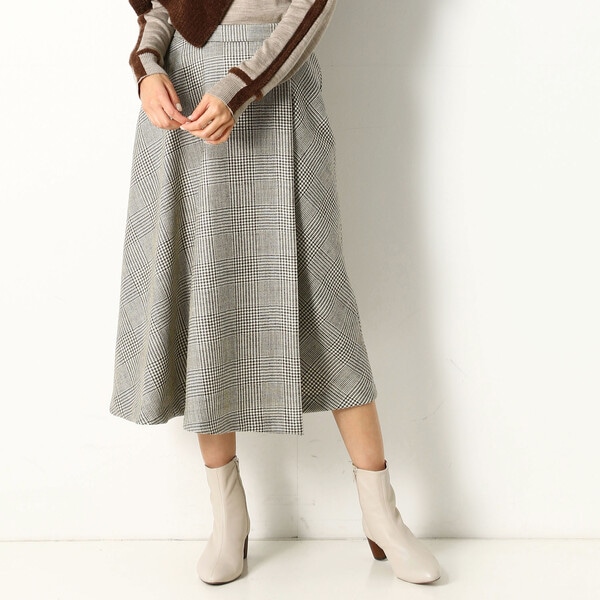 ギャバジン K．T/チェック柄　巻き風スカート チェック柄 巻き風スカート | ギャバジン K.T(Gabardine K.T) | マルイ