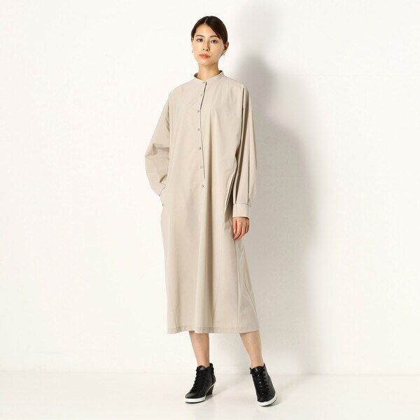 洗える】ポリエステルストレッチタフタ たっぷり分量のシャツワンピース | ギャバジン K.T(Gabardine K.T) | マルイウェブチャネル