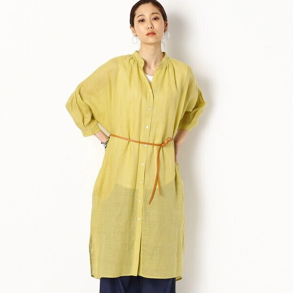 新品【定価3.6万】Gabardine K.T 竹シャンブレー ロングシャツ サイズ〕【洗える】竹シャンブレー ロングシャツ | ギャバジン