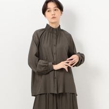 【セットアップ対応】キュプラレーヨンシャーリングブラウス