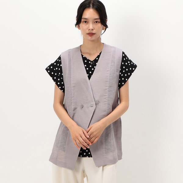 洗える】コットンポリエステルリリヤーン ニットベスト | 23区(23KU