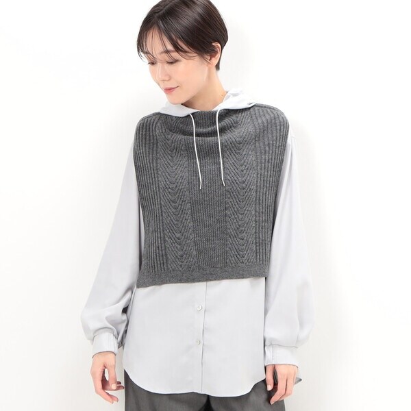 サイズ 〕 エアリーウール ヘリンボーン柄 ニットベスト