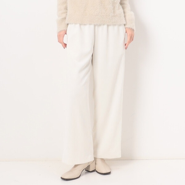 種類7：S グリーン 綿麻 スリット ワイドパンツ 伸縮性のある