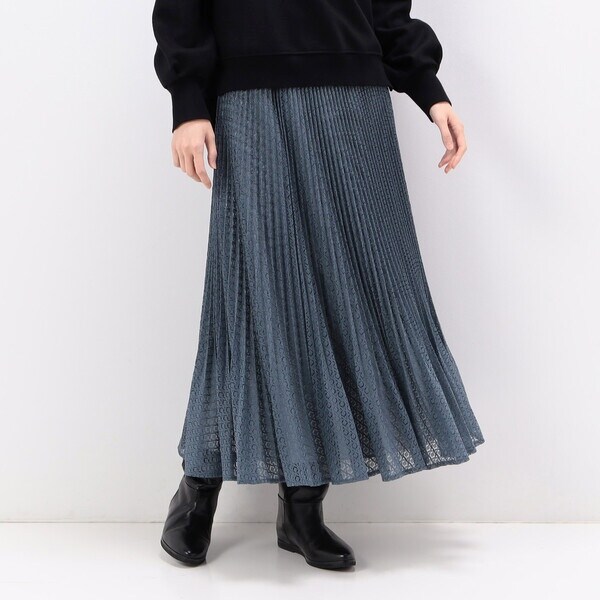 ギャバジンKT　レースプリーツロングスカート Gabardine K.T スカート T／Cレース プリーツスカート