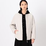 バティック柄キルト ノーカラーブルゾン | ギャバジン K.T(Gabardine  