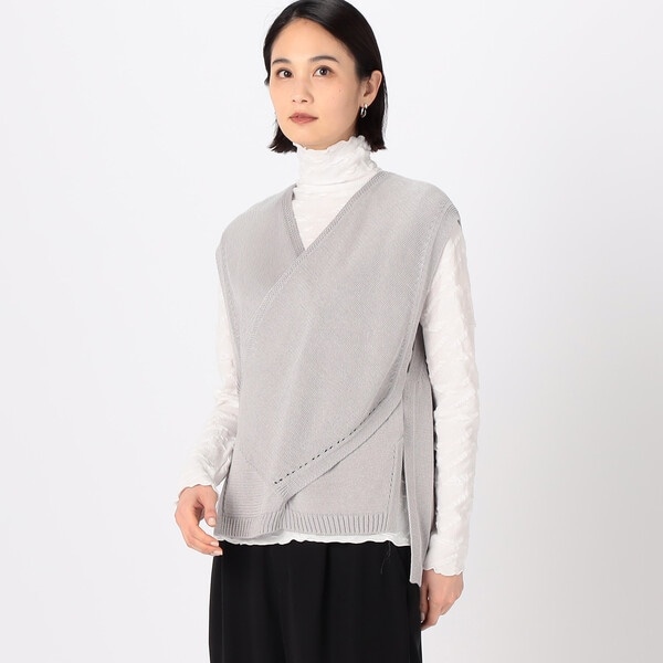 前後2WAY】よろけ縞 ニットベスト | ギャバジン K.T(Gabardine K.T